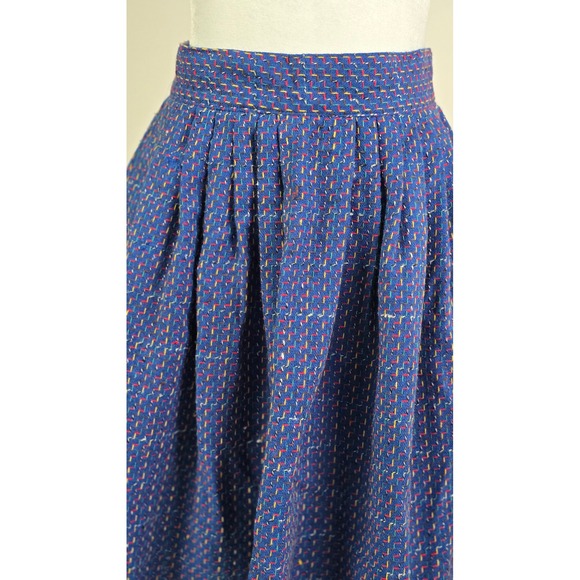 Norton McNaughton Vintage Blue Textured Zig Zag Pleated Midi Skirt Womens 10 - Picture 3 of 9